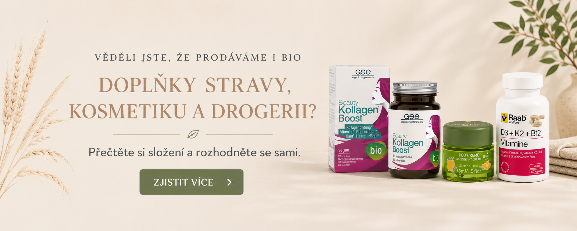 Doplňky stravy banner